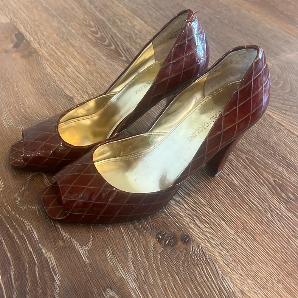 Heels brown  real leather size 6